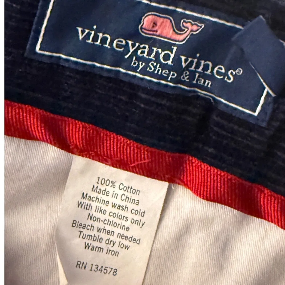 Vineyard Vines Men's Classic Corduroy‎ Pants Navy Blue Size 38x30 Straight Fit
